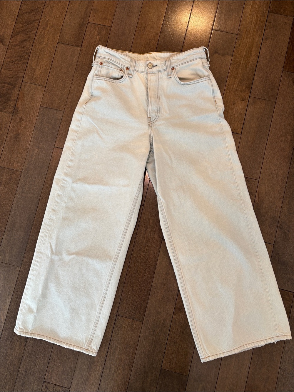 rag & bone Wide-Leg Jeans in Light Wash